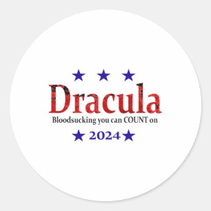Pegatina Redonda Drácula Rótulo electoral - Halloween Y Humor diver