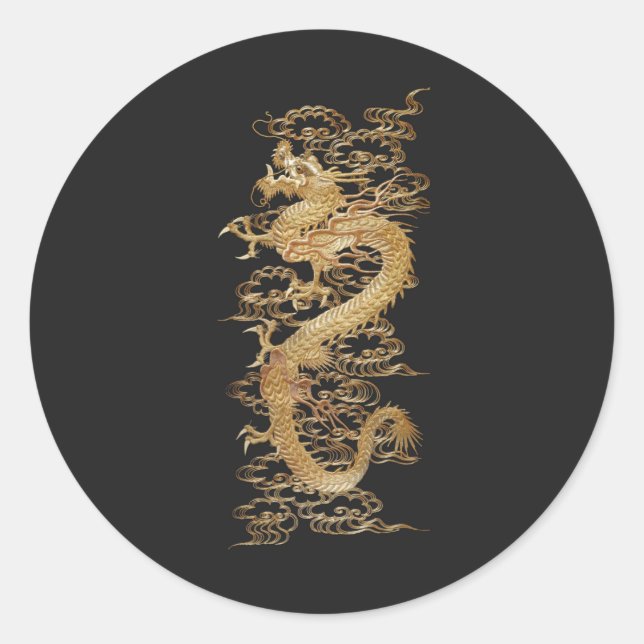 Pegatina Redonda Dragón (Anverso)