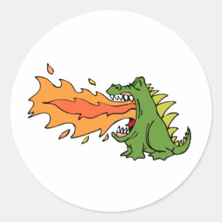 Pegatina Redonda Dragon Art 33