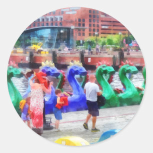 Pegatina Redonda Dragon Bots Baltimore MD