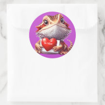 Dragón con barba dulce San Valentín púrpura