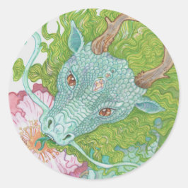 Pegatina Redonda Dragón de néctar