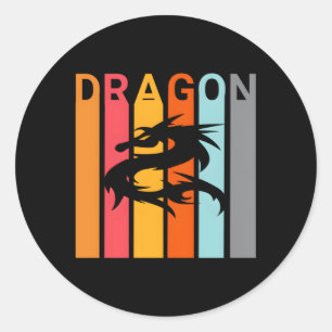 Pegatina Redonda Dragón en tu