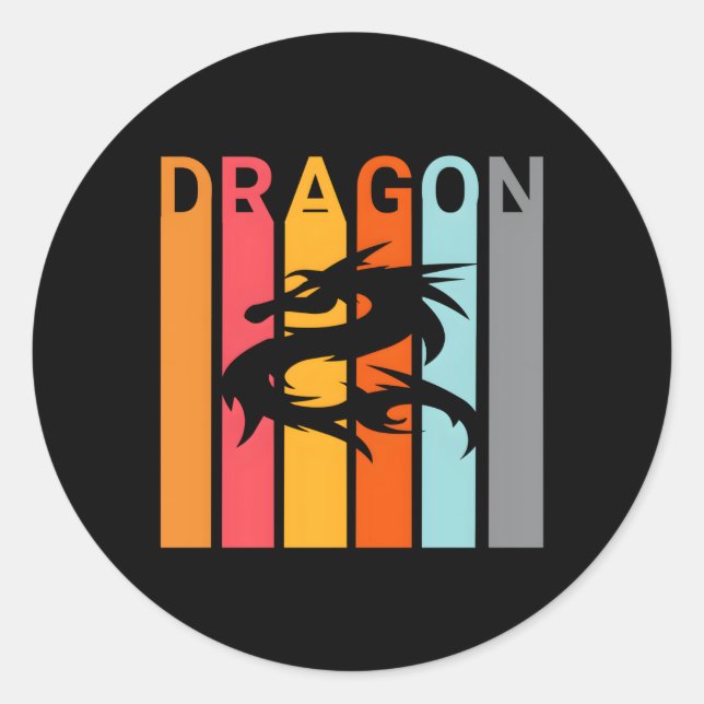 Pegatina Redonda Dragón en tu (Anverso)