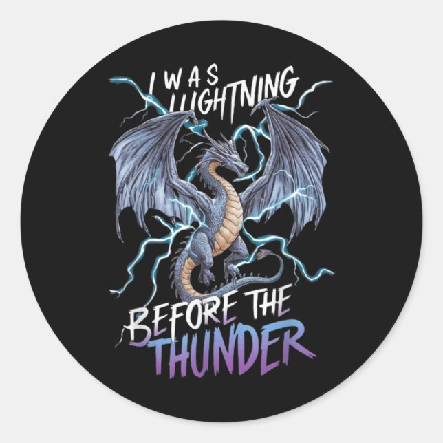 Pegatina Redonda Dragon Fantasy Art Design (Anverso)