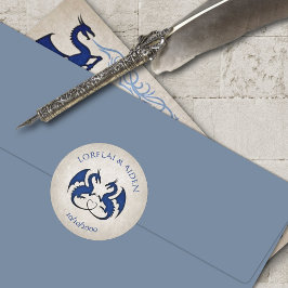 Pegatina Redonda Dragon Gamer Fantasy