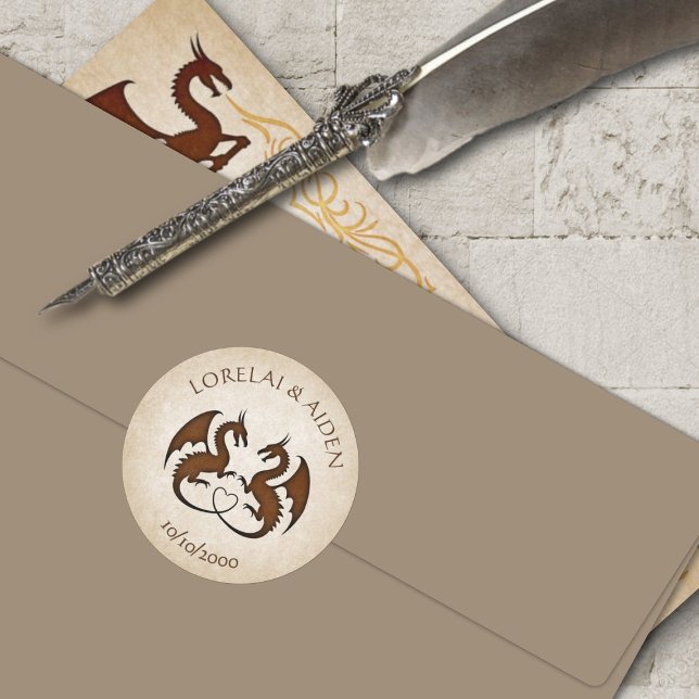 Pegatina Redonda Dragon Gamer Fantasy (Subido por el creador)