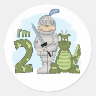 Pegatina Redonda Dragon Knight 2º cumpleaños