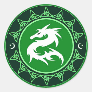 Pegatina Redonda Dragon Knot 8