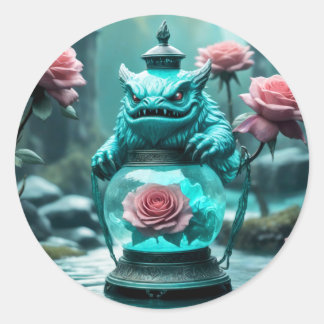 Pegatina Redonda Dragon Lantern 2