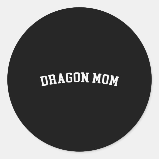 Pegatina Redonda Dragon Mom  (Anverso)