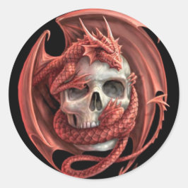 Pegatina Redonda Dragon Skull
