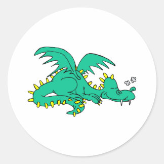 Pegatina Redonda Dragon Sleeping