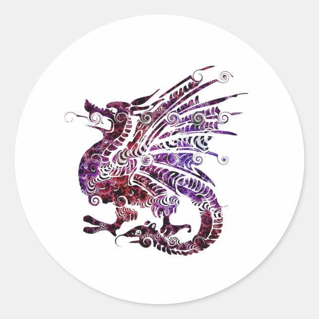 Pegatina Redonda Dragon Spirit Animal Totem Emblem (Anverso)