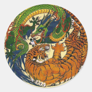 PEGATINA REDONDA DRAGON TIGER