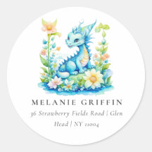 Dragón verde azul turquesa suave personalizado