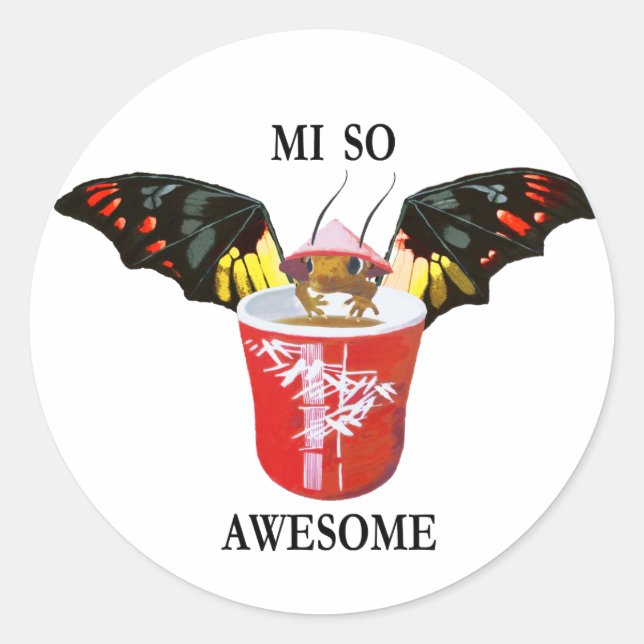 Pegatina Redonda Dragón y la Copa de China (Anverso)