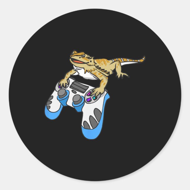 Pegatina Redonda Dragones con barba de dragón Lizard (Anverso)