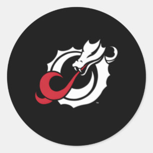 Pegatina Redonda Dragones de cabeza moórdica del estado de Minnesot