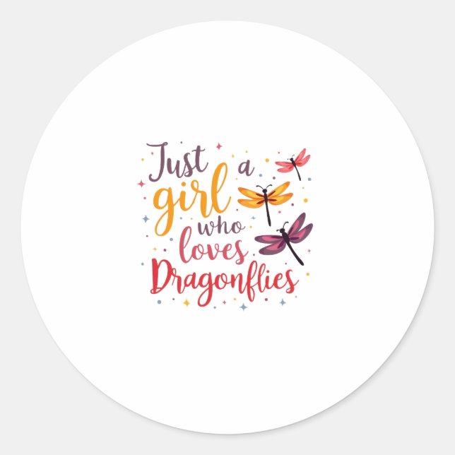 Pegatina Redonda Dragonflies Animals Women Gift Idea Dragonfly (4) (Anverso)