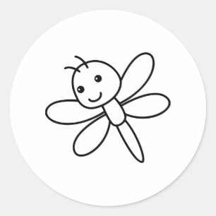 Pegatina Redonda Dragonfly dragonus
