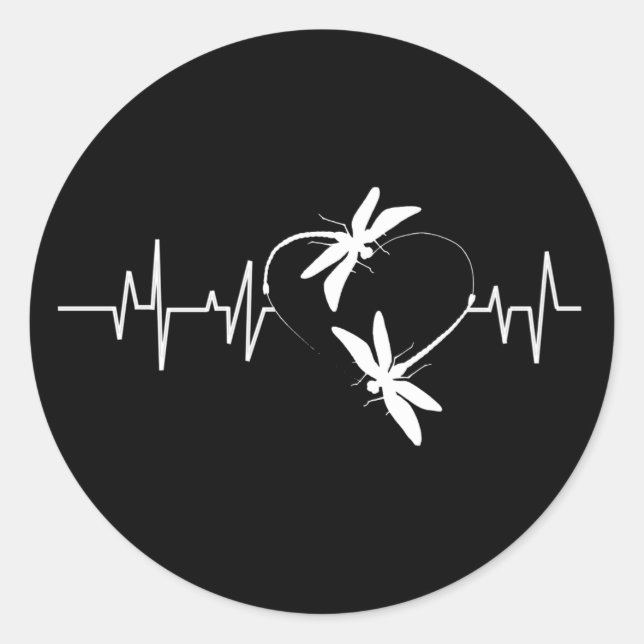 Pegatina Redonda Dragonfly Lover Gift| Famoso ritmo de la libélula (Anverso)