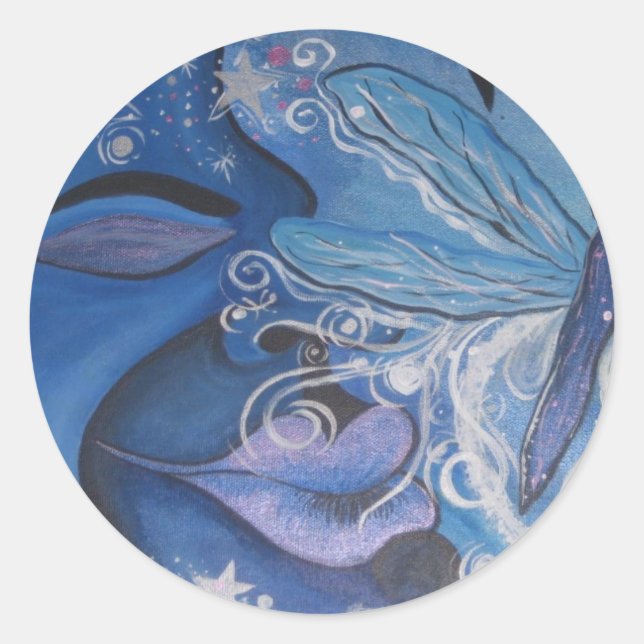 Pegatina Redonda DrAgOnfLy MoOn (Anverso)