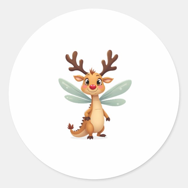 Pegatina Redonda Dragonfly reno (Anverso)