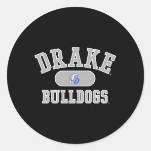 Pegatina Redonda Drake Bulldoges Varsity Blue