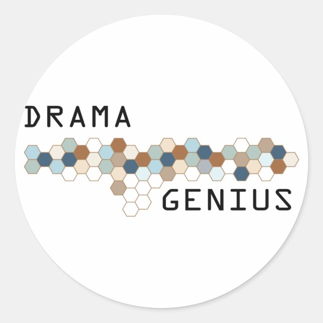 Pegatina Redonda Drama Genius (Anverso)