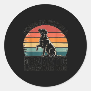 Pegatina Redonda Dramática diversión Labrador Perro Amante de las M