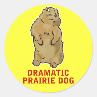 Pegatina Redonda Dramático Perro Prairie