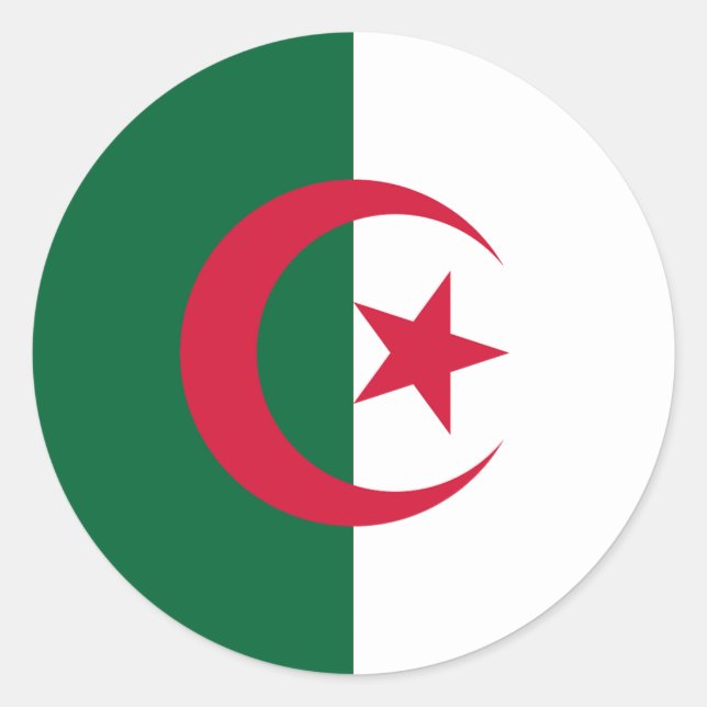 Pegatina Redonda Drapeau Algérie (Anverso)
