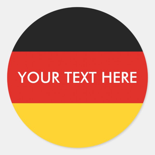 Pegatina Redonda Drapeau Allemagne tricolore (Anverso)