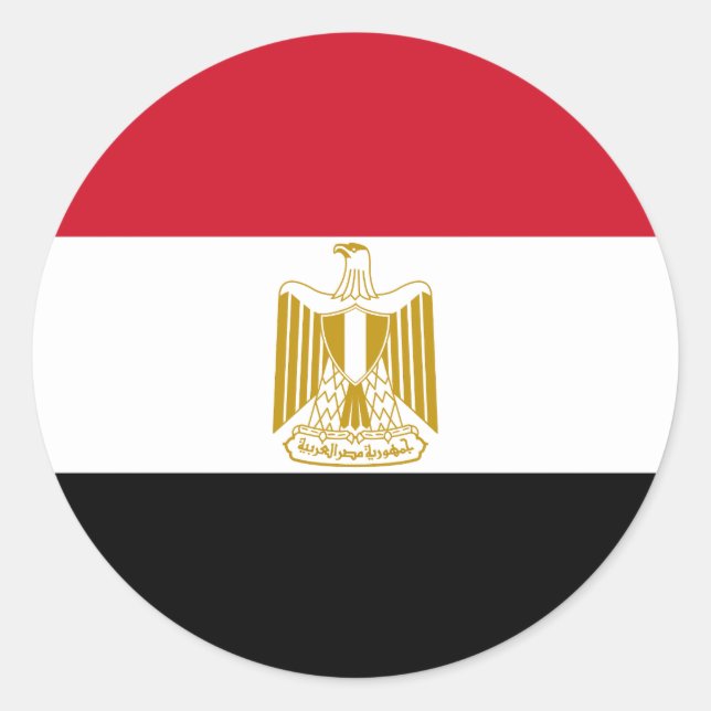 Pegatina Redonda Drapeau Égypte (Anverso)