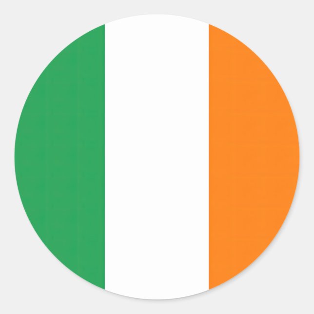 Pegatina Redonda Drapeau Irlande Tricolore (Anverso)