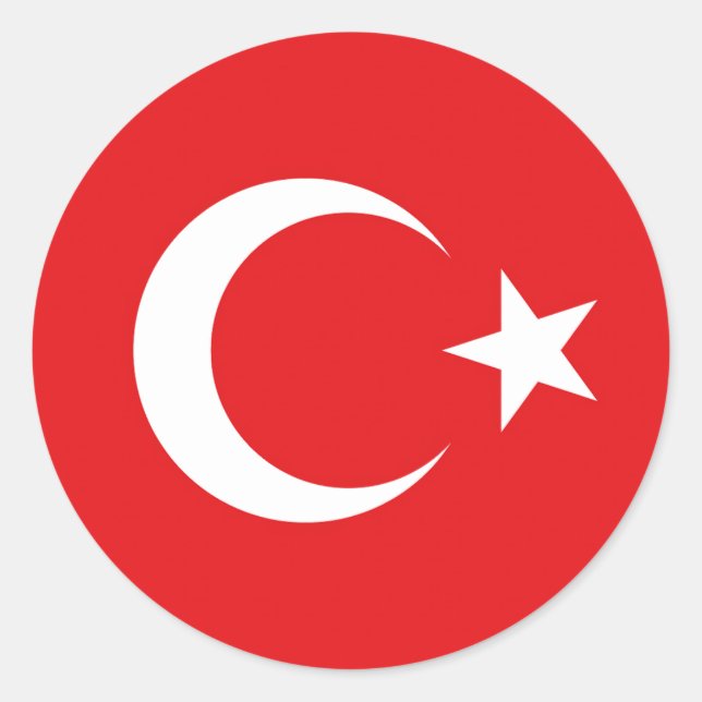 Pegatina Redonda Drapeau Turquie (Anverso)