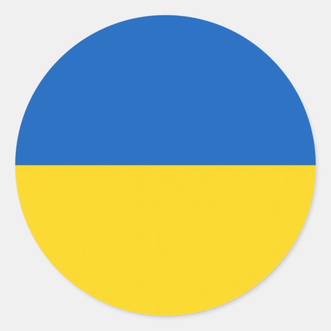 Pegatina Redonda Drapeau Ukraine (Anverso)