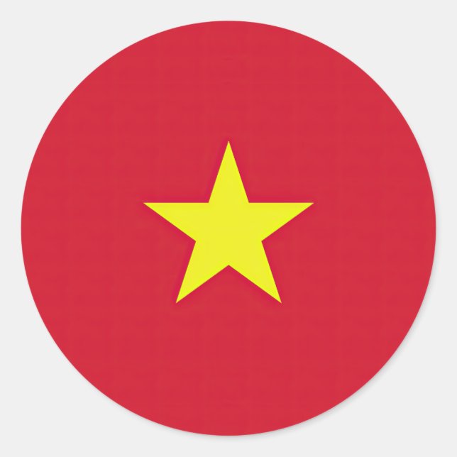 Pegatina Redonda Drapeau Vietnam (Anverso)