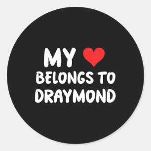 Pegatina Redonda Draymond - Mi corazón pertenece a Draymond - Amor
