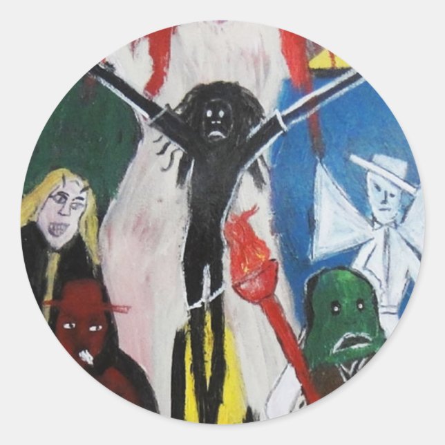 PEGATINA REDONDA DREAD AS RED HEAD JESUS (Anverso)