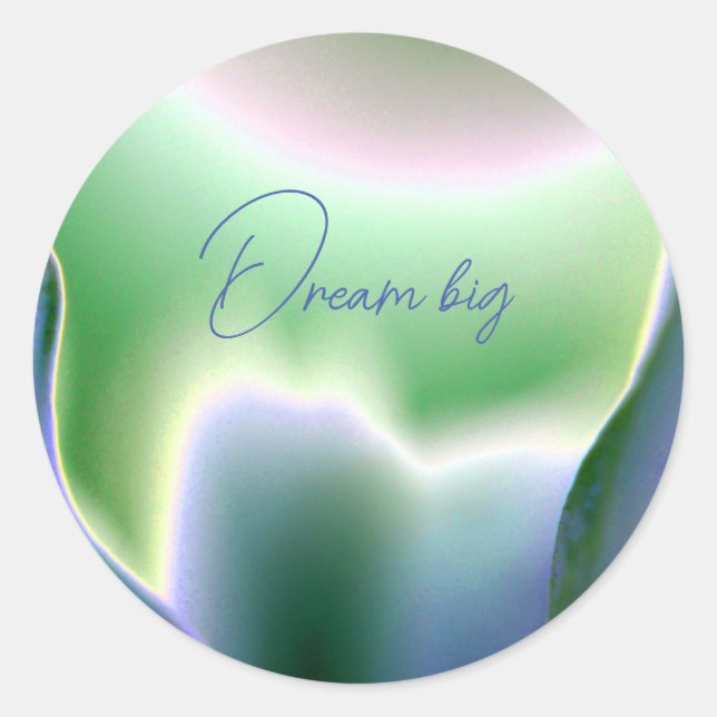 pegatina redonda "Dream Big" (Anverso)