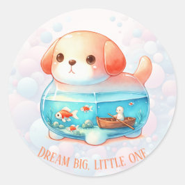 Pegatina Redonda Dream Big, Little One - Dog - Classic Round Sticke