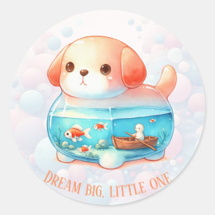 Pegatina Redonda Dream Big, Little One - Dog - Classic Round Sticke