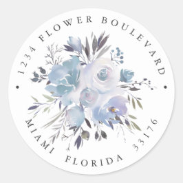 Pegatina Redonda Dream Blue | Dirección de devolución botánica del 