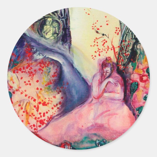 Pegatina Redonda DREAM GOLDEN / Jardín Zen de Meditación Yoga (Anverso)