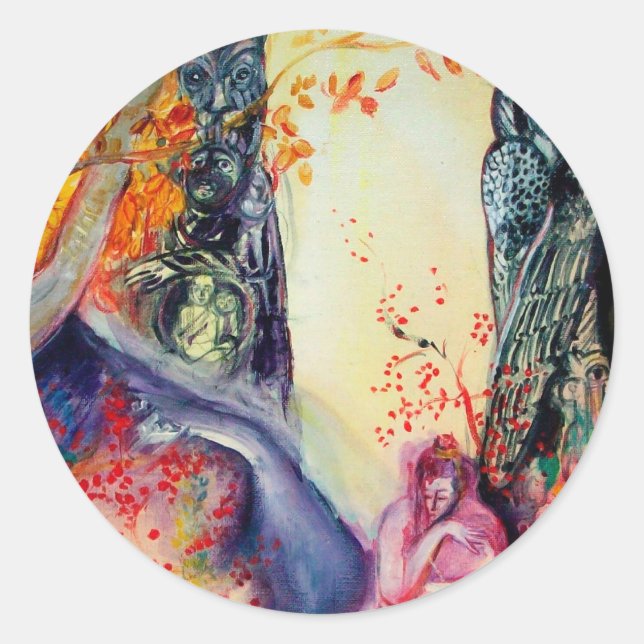 Pegatina Redonda DREAM GOLDEN / Jardín Zen de Meditación Yoga (Anverso)