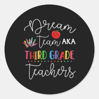 Pegatina Redonda Dream Team Tercer Grado 3º Divertidos Maestros Reg