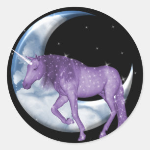 Pegatina Redonda Dream Time Unicorn