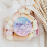 Pegatina Redonda Dreamy Cloud Birthday Party Favor<br><div class="desc">Fiesta de cumpleaños de ensueño favorece a un pegatina que presenta un ilustracion acuarela de color rosa,  púrpura y azul con nubes y estrellas.</div>